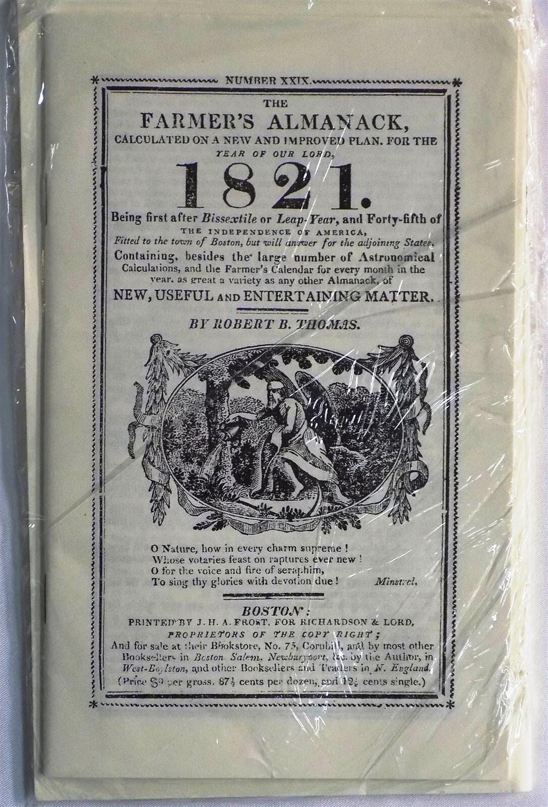 The Old Farmer&rsquo;s Almanac 1821/1921 by Thomas Robert B. Never Used