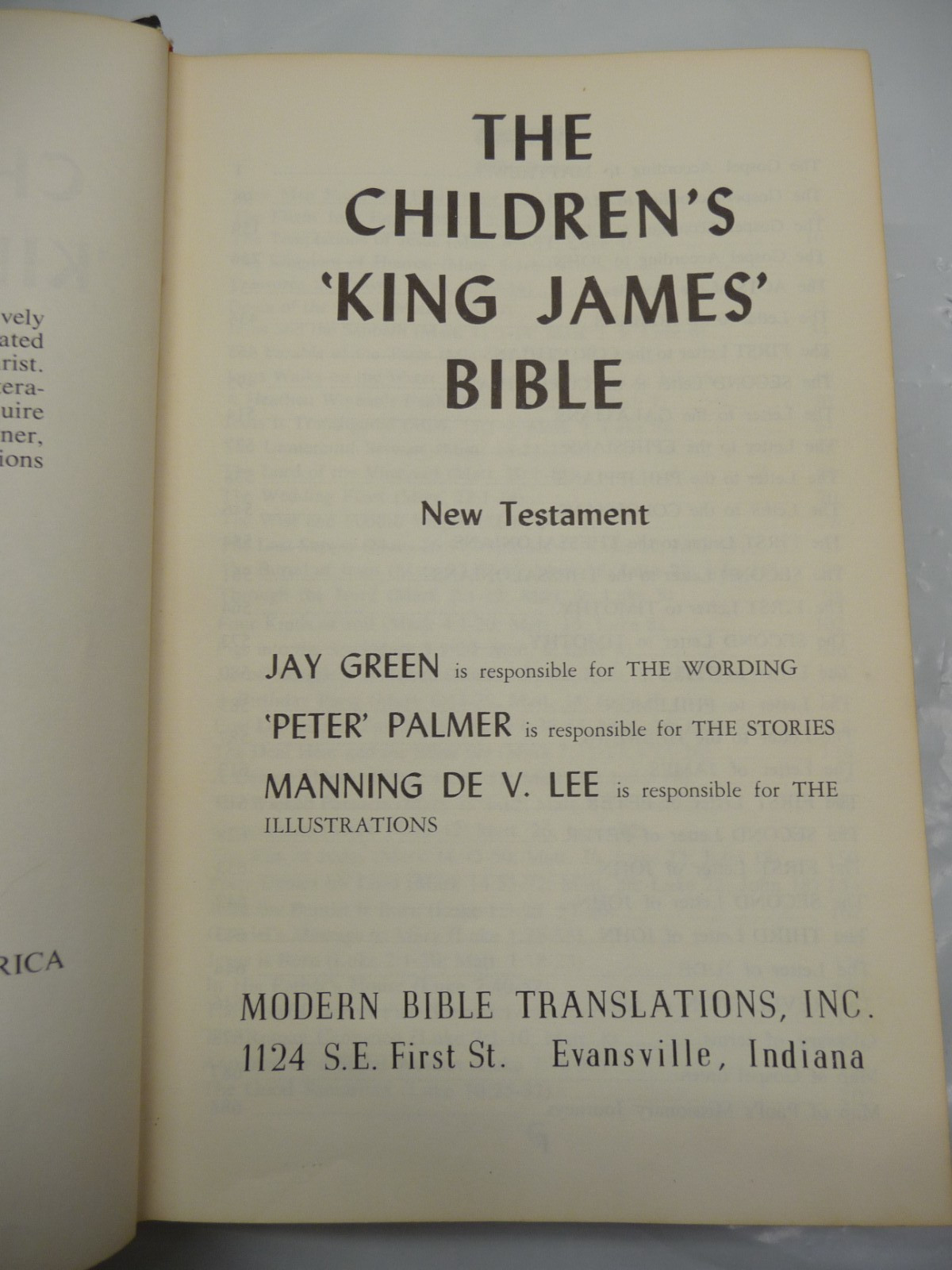 The Children&rsquo;s King James Bible New Testament 1960 Modern Translation