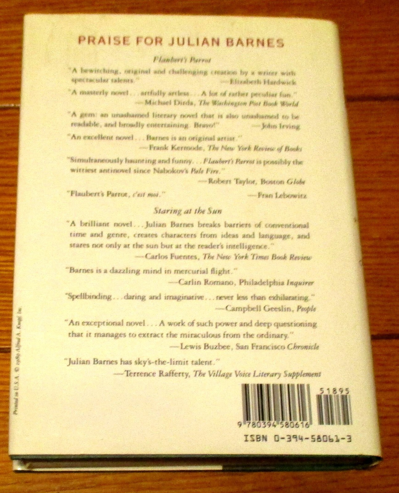 1989 « A History of the World in 10 1/2 Chapters by Julian Barnes SIGNED H/C D/J