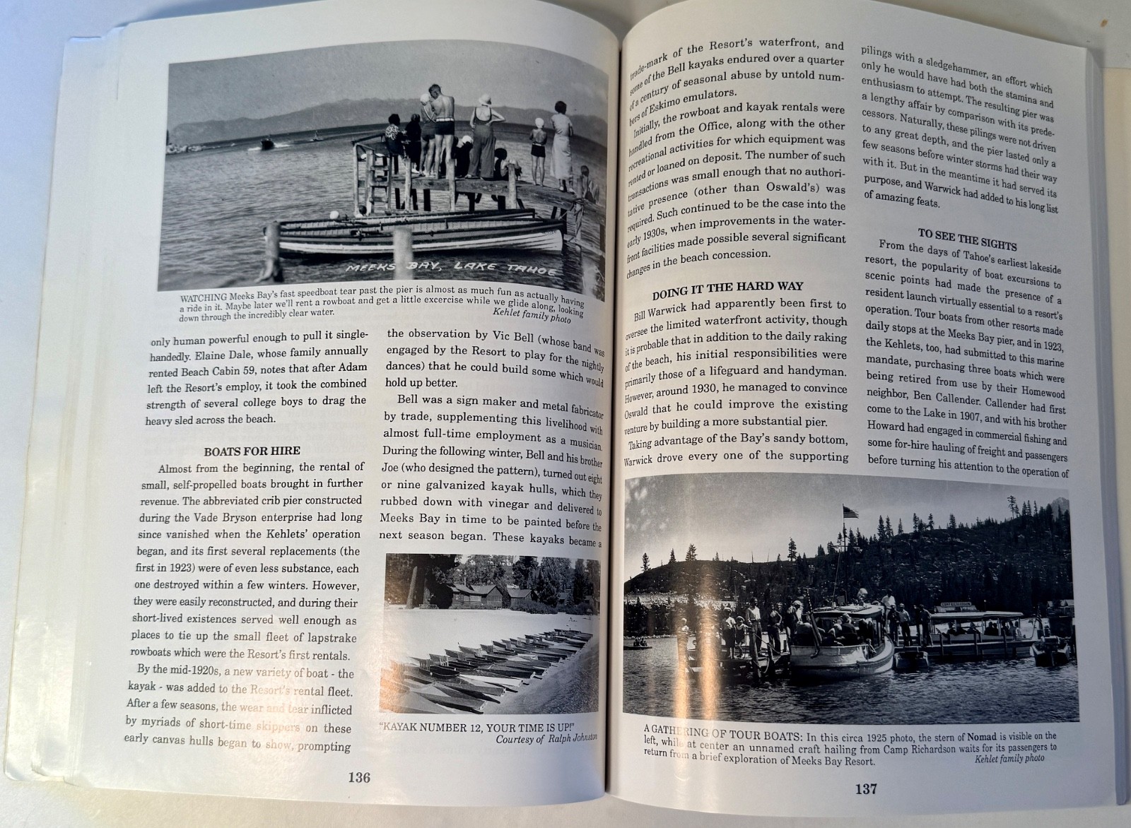 MEEKS BAY MEMORIES by Carol Van Etten 1994, Lake Tahoe history, PB 9×12&Prime; 272 pgs