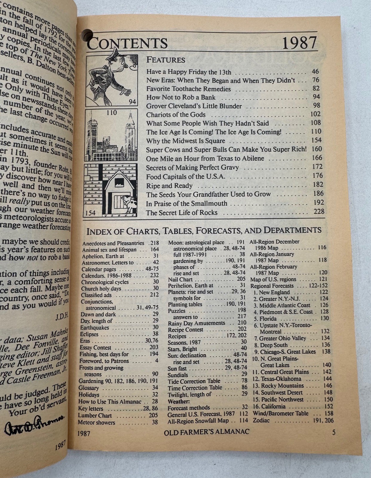 1987 Old Farmer&rsquo;s Almanac 195th Anniversary Edition Weather Forecasts