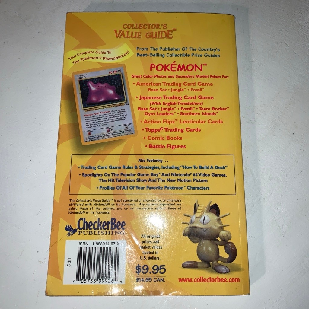 Unbranded Pokemon Collector&rsquo;s Value Guide One Size Yellow Purple