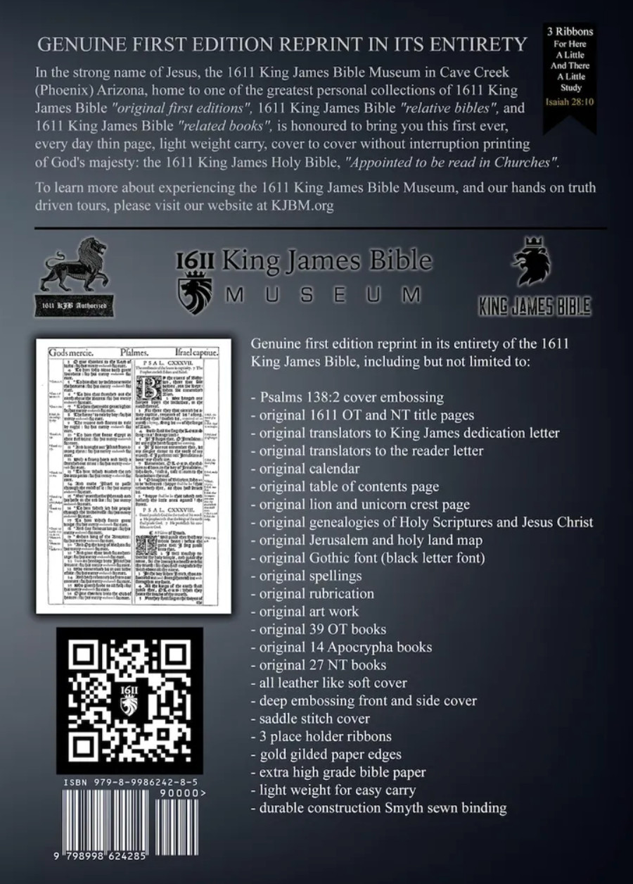 Above God&rsquo;s Name Edition: 1611 King James Bible, 1st Edition, Authorized Version
