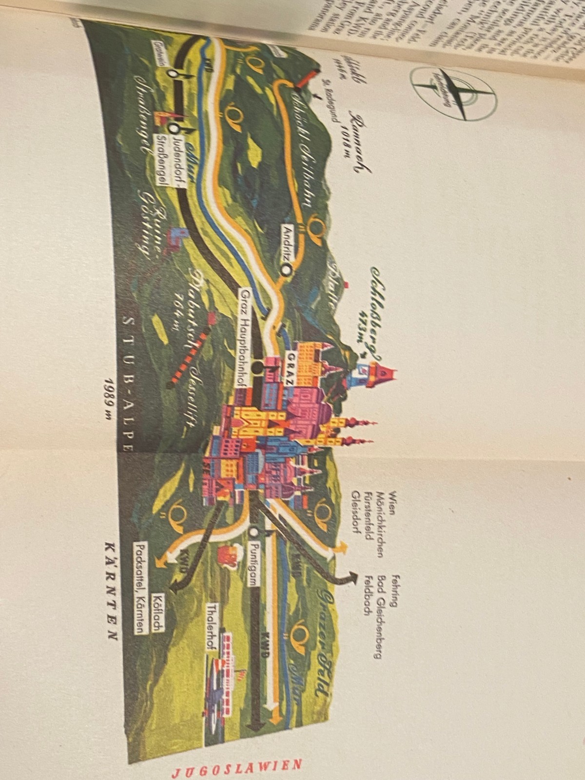 Vintage 6.5&Prime; Travel in Austria Book Vinyl Cover w/Fold Out Maps *Pre-Owned* BSDS
