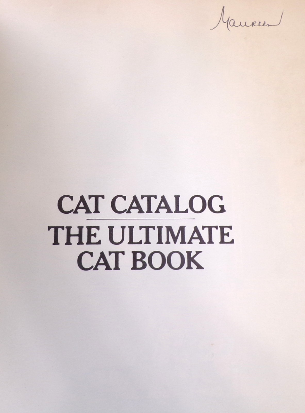« Cat Catalog », The Ultimate Cat Book, Large « Very Good » 1st Ed. Book, 352 pages