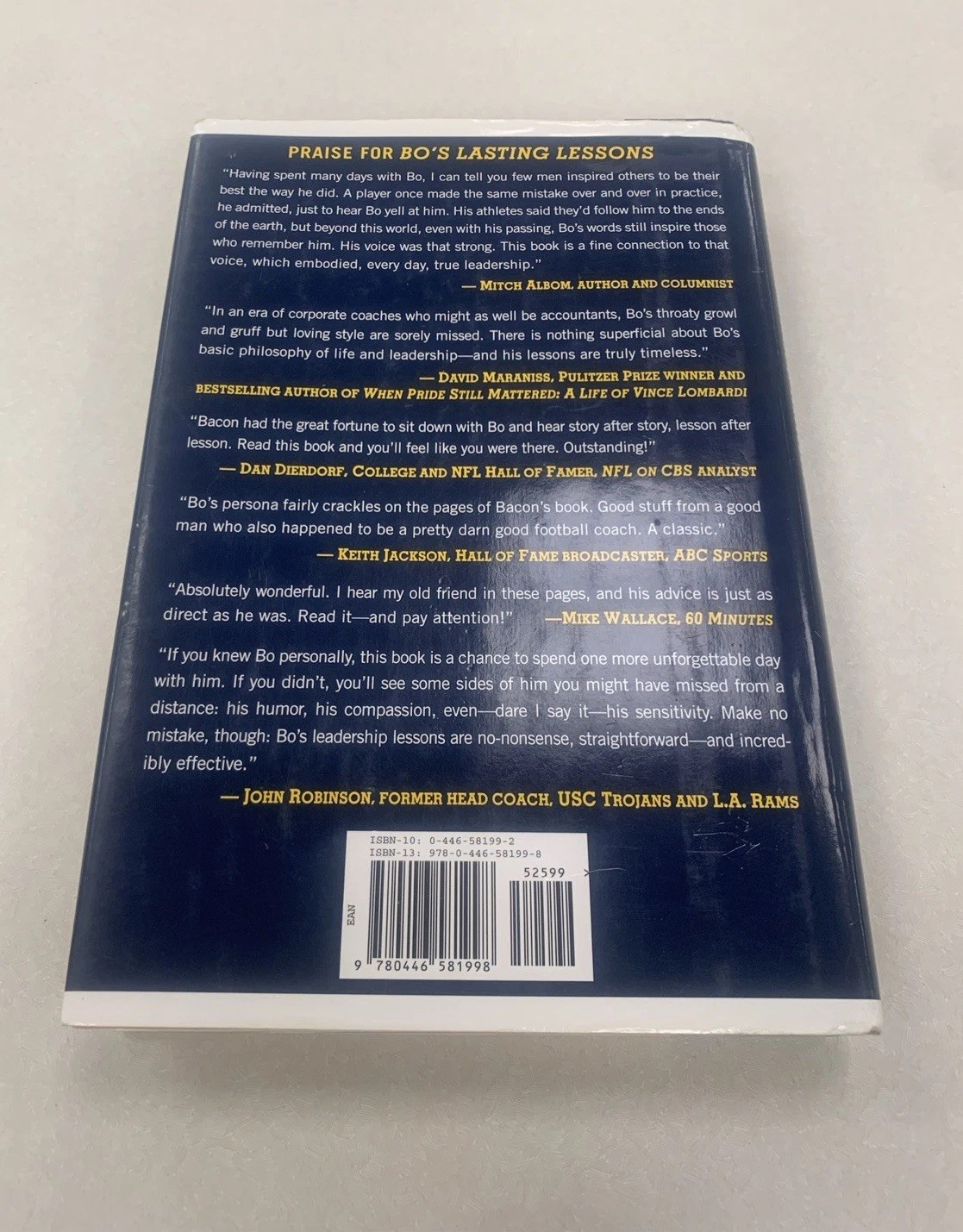 John Bacon SIGNED Bo&rsquo;s Lasting Lessons Michigan Bo Schembechler 2007 1st Ed IVAN