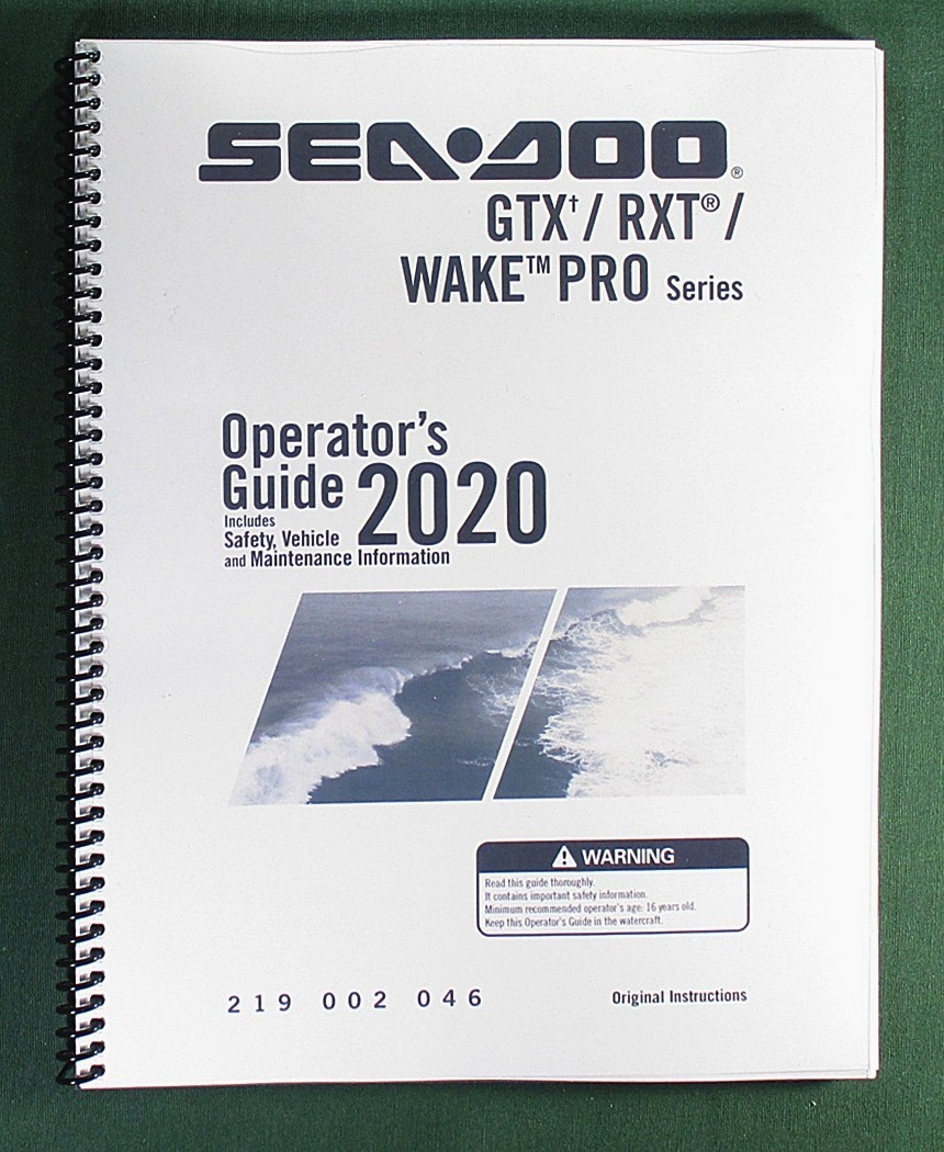 2020 SeaDoo RXT / GTX / WAKE PRO Series Operator&rsquo;s Manual w/ Protective Covers