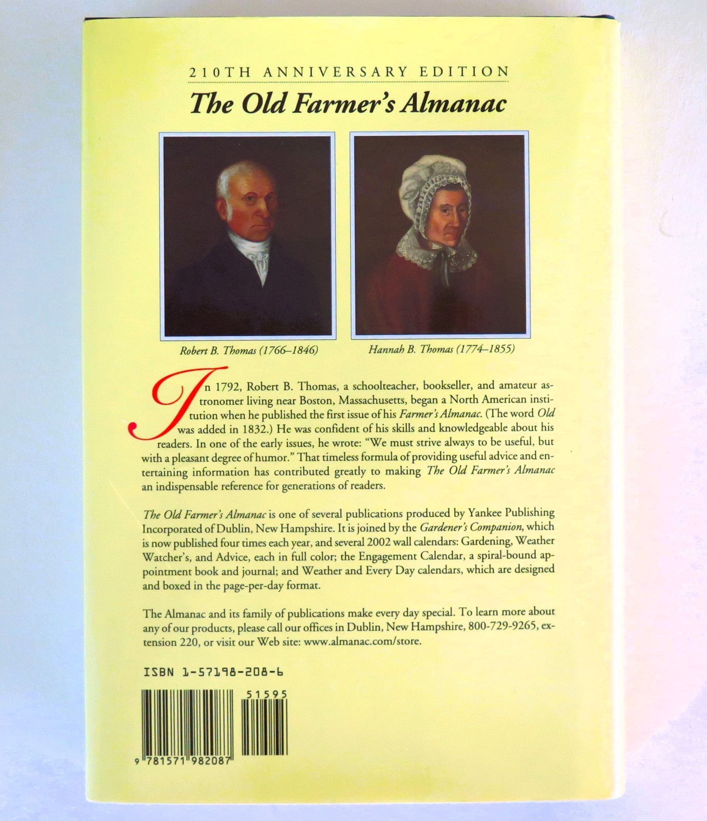 Dick Goddard&rsquo;s Copy THE OLD FARMER&rsquo;S ALMANAC Collectors Edition 2002 Hard Cover