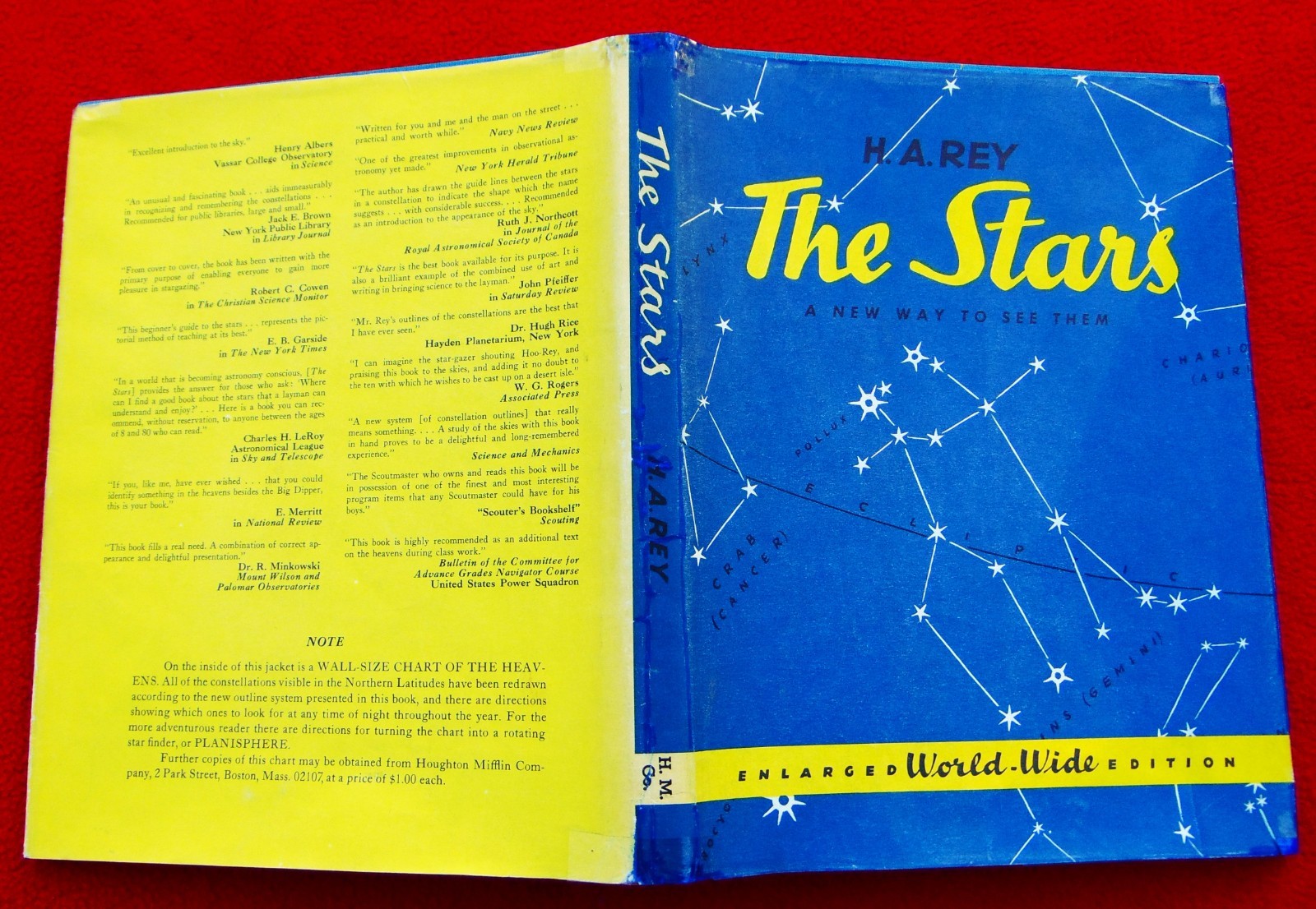 « THE STARS, A NEW WAY TO SEE THEM » ~1966~ DUST COVER=STAR MAP~HARDBACK~161 PAGES
