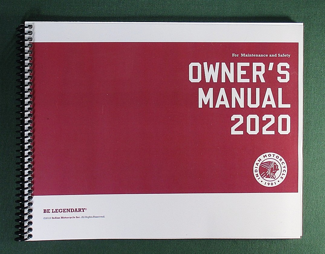 2020 Indian Chieftain Rider&rsquo;s Manual with Protective Covers