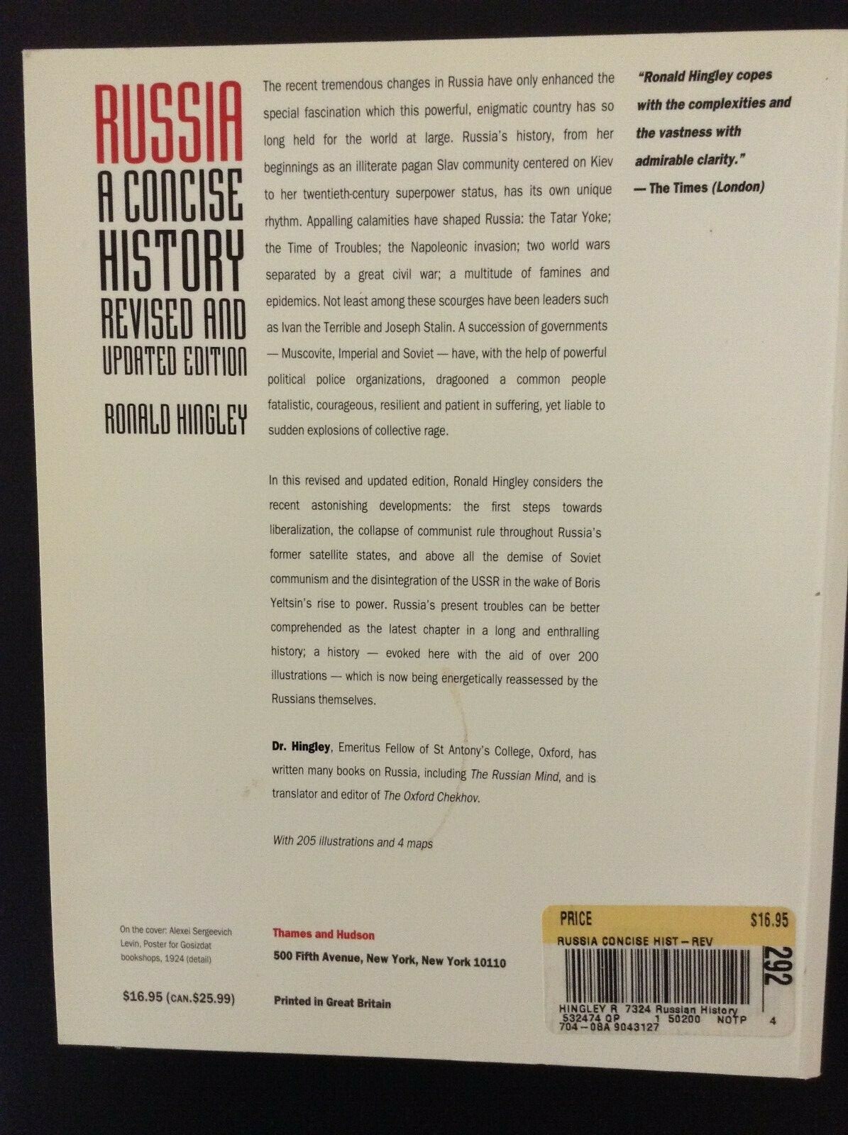 Russia « A Concise History » 1999 issue, 224 pages with 204 illustrations & 4 maps