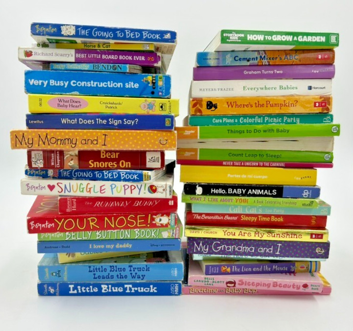 Lot of 100 – Board Books for Children&rsquo;s/ Toddler Babies/Preschool/Daycare