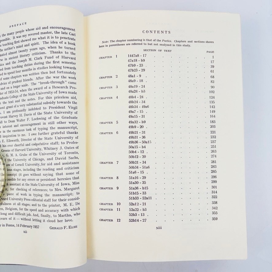 Aristotle&rsquo;s Poetics The Argument Gerald F Else 1957 First EditionThird Printing
