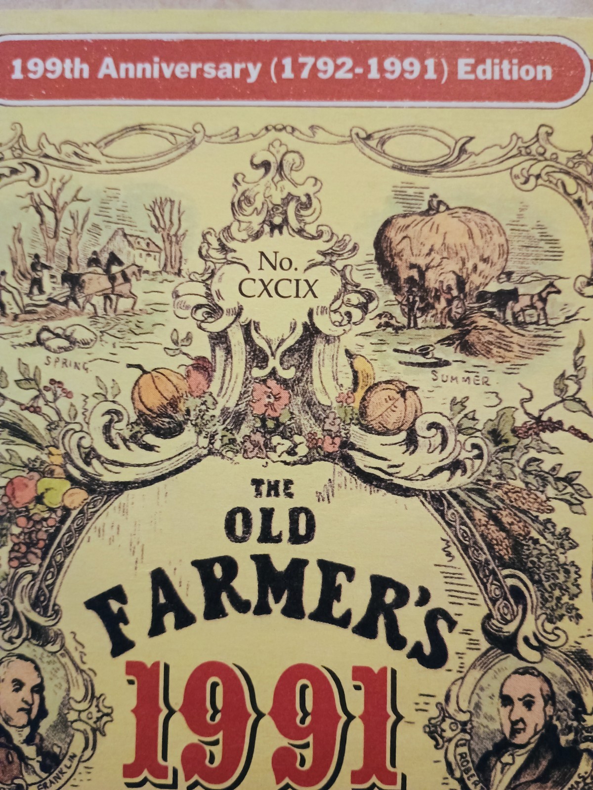 Old Farmer&rsquo;s Almanac 1991 , the 199th Anniversary, 224 pages, pre-owned.