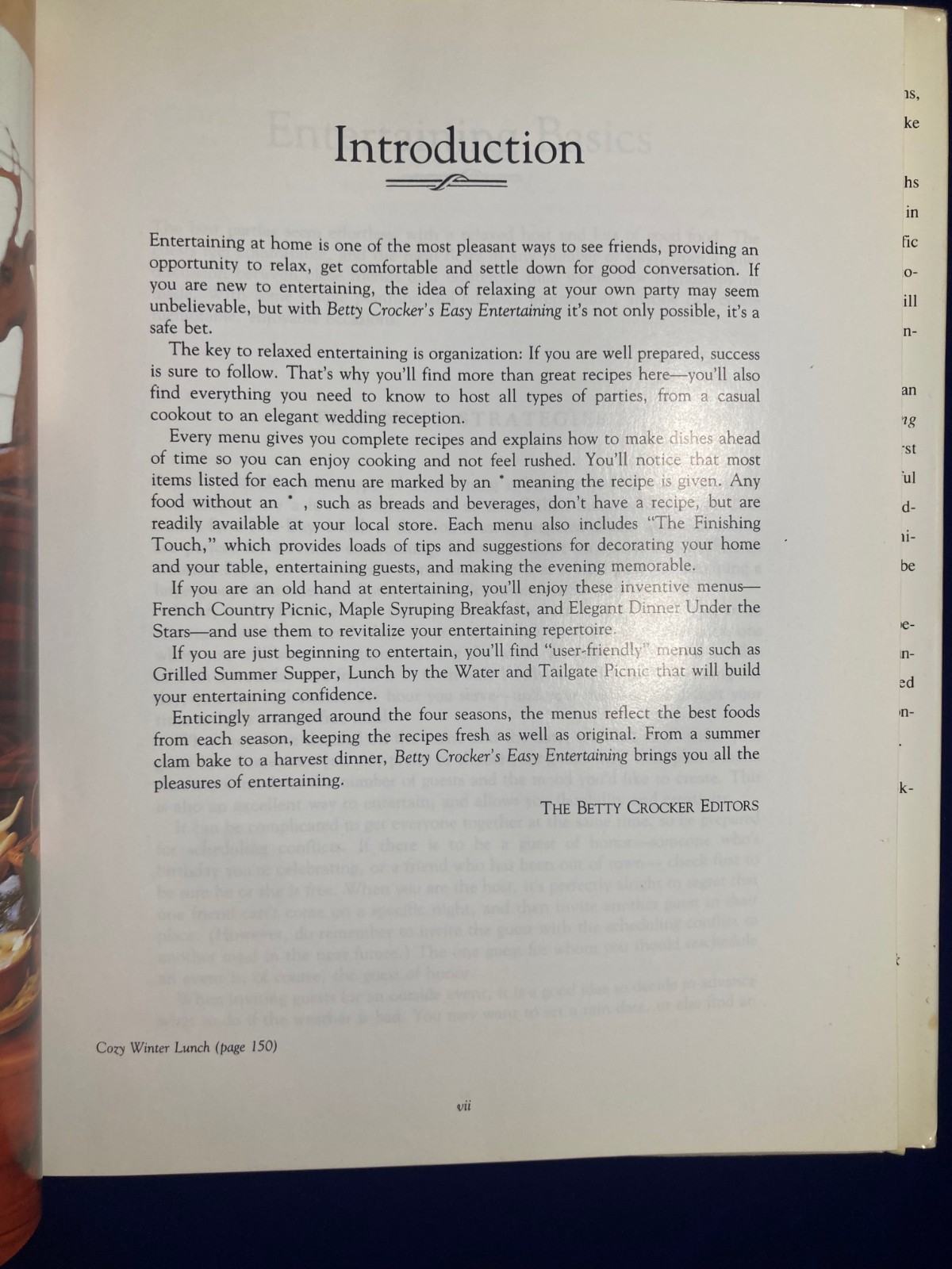Betty Crocker&rsquo;s Easy Entertaining. 1992 FIRST EDITION.