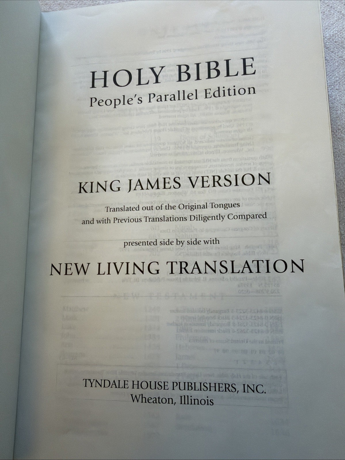 VTG 1997 Holy Bible: People&rsquo;s Parallel Edition, KJV NLT Red Letter Leather Bound