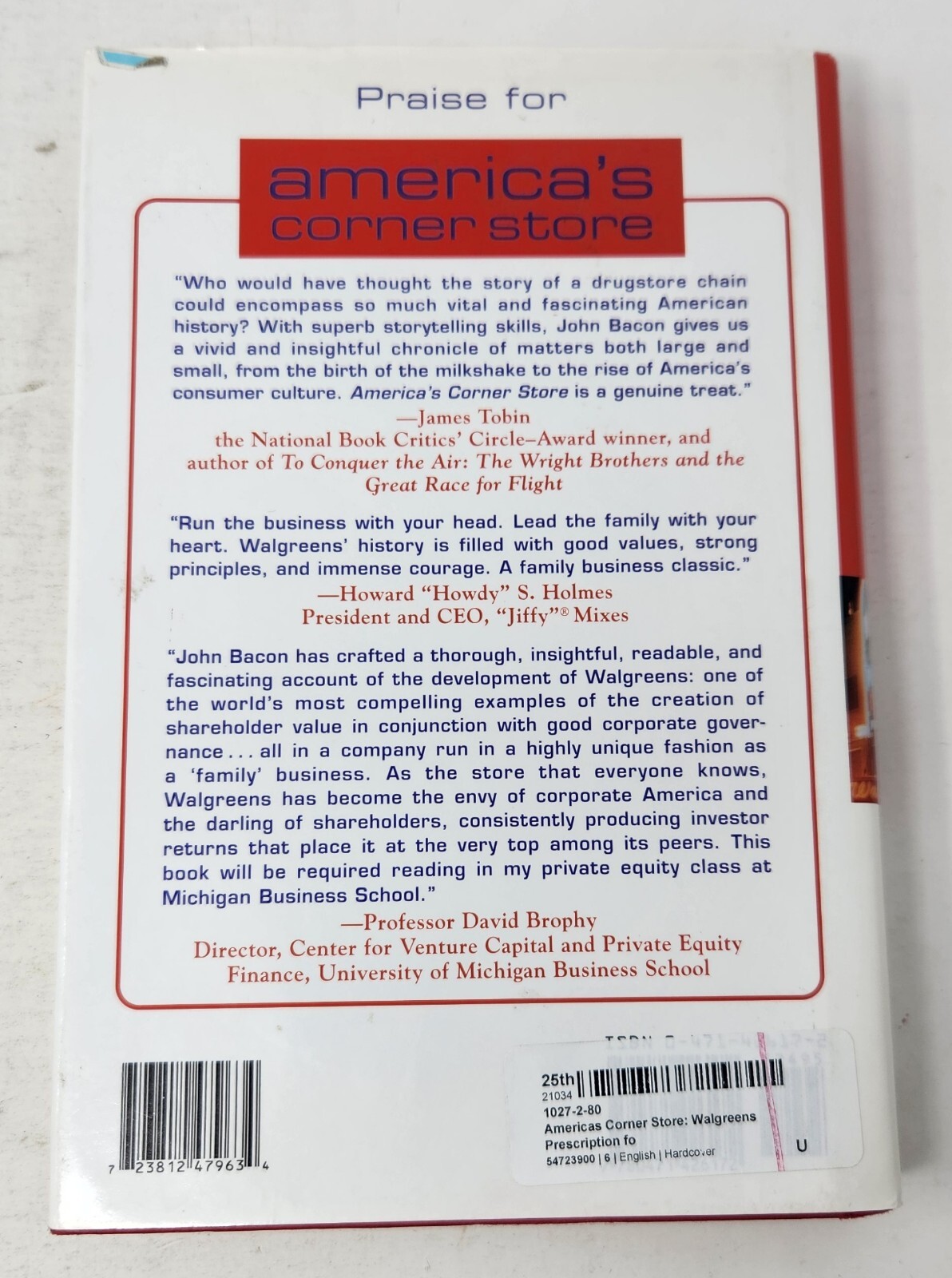 America&rsquo;s Corner Store Walgreens&rsquo; Prescription For Success By John U. Bacon 2004