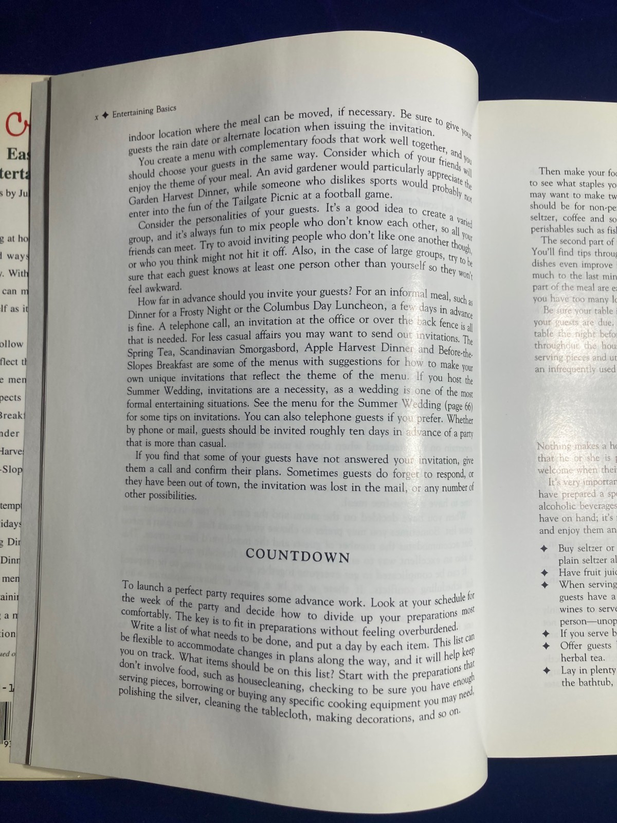Betty Crocker&rsquo;s Easy Entertaining. 1992 FIRST EDITION.
