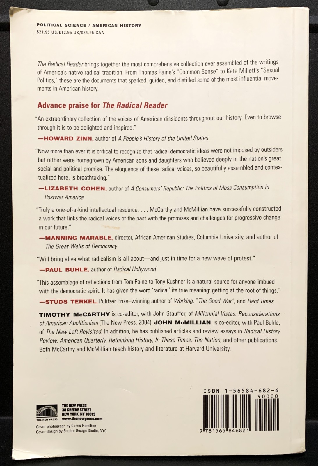 BOOK – « The Radical Reader » 2003 Softcover Edition – 688 Pages