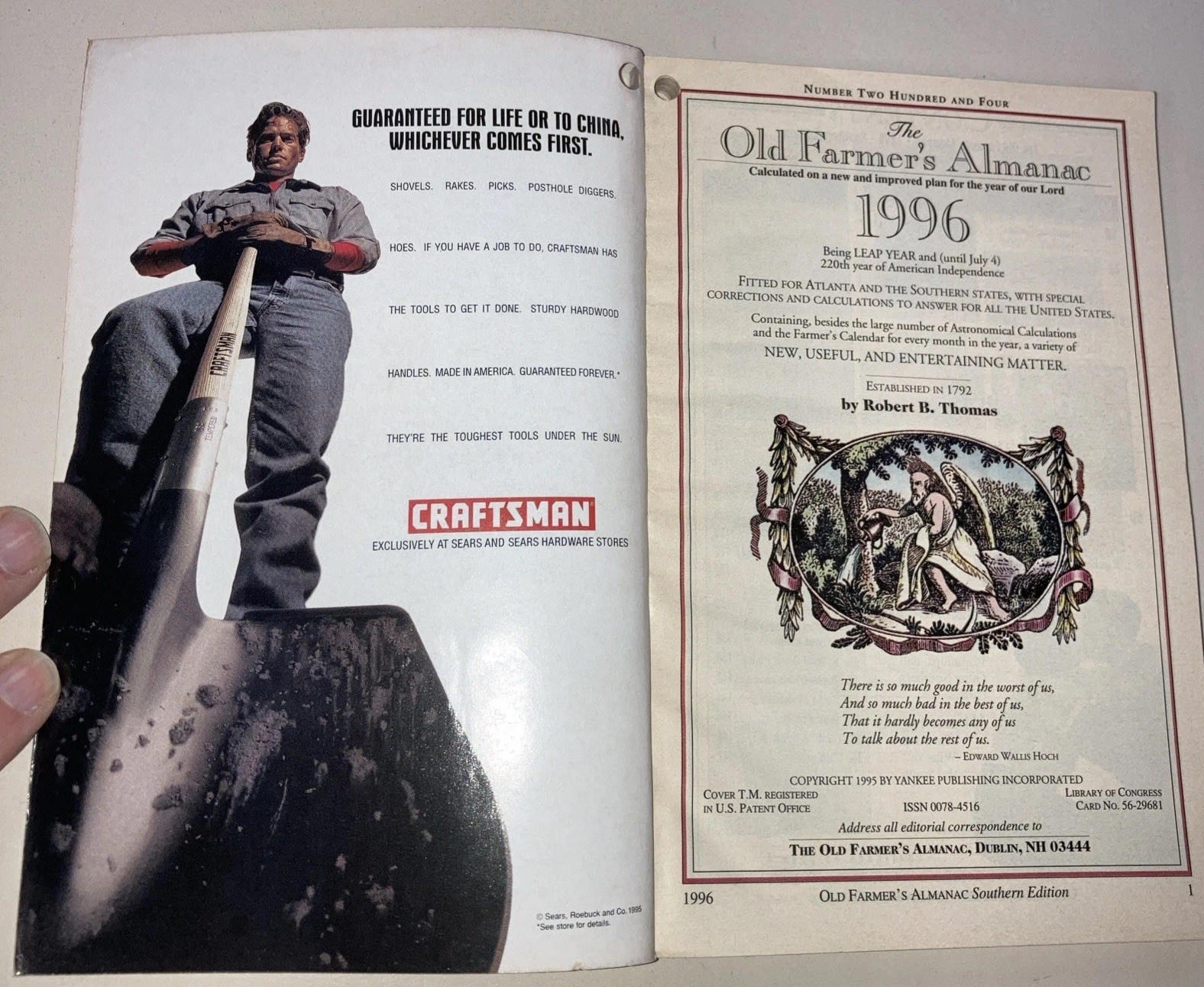 Old Farmer&rsquo;s Almanac lot of 18 years SC Robert Thomas Weather & Southern Edition