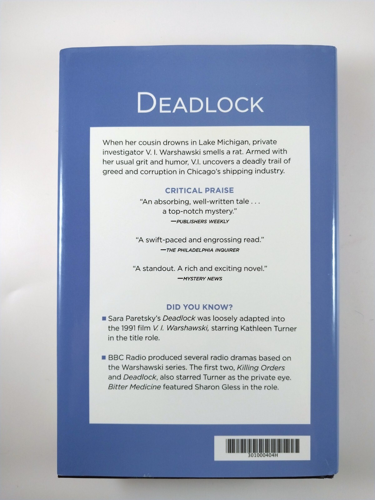 Deadlock by Sara Paretsky (2020, HC) Reader&rsquo;s Digest Ed – V.I. Warshawski Book 2