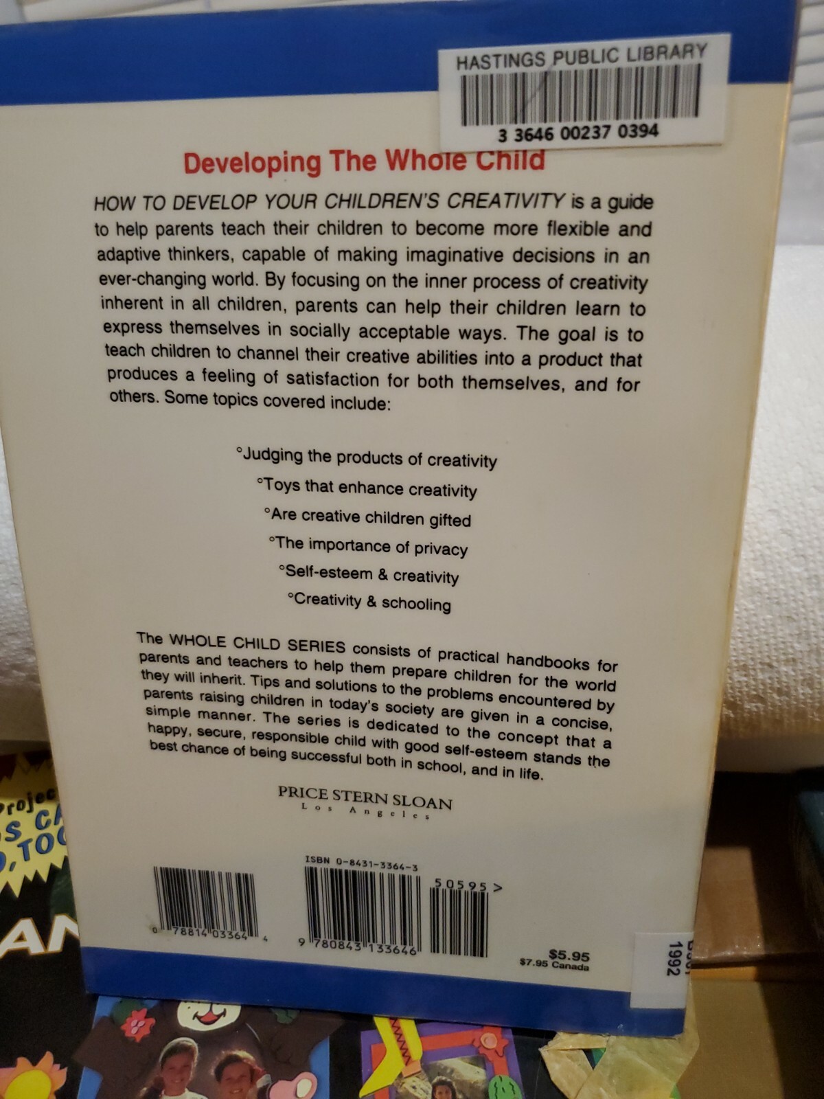How to Develop Your Children&rsquo;s Creativity by Reynold Bean 1992 ExLib Softcover