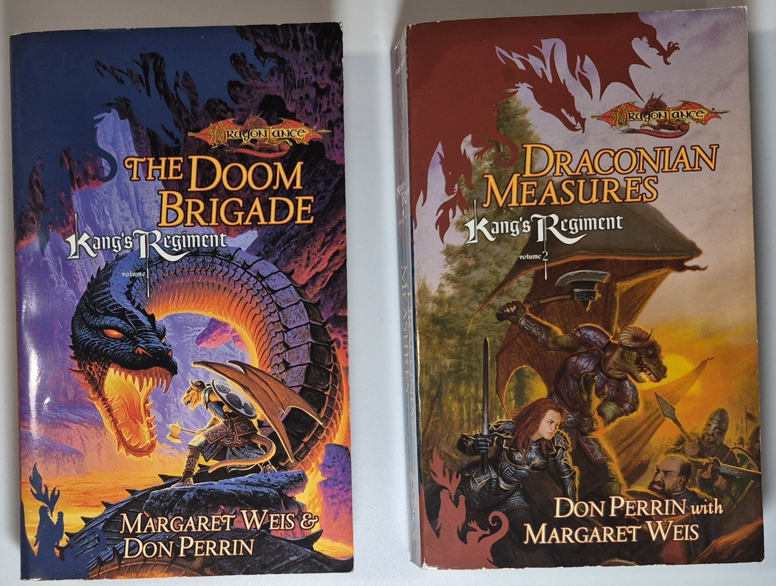 Dragonlance KANG&rsquo;S REGIMENT Two PB Book Lot #&rsquo;s 1 & 2 in Series Volumes 1stPrint