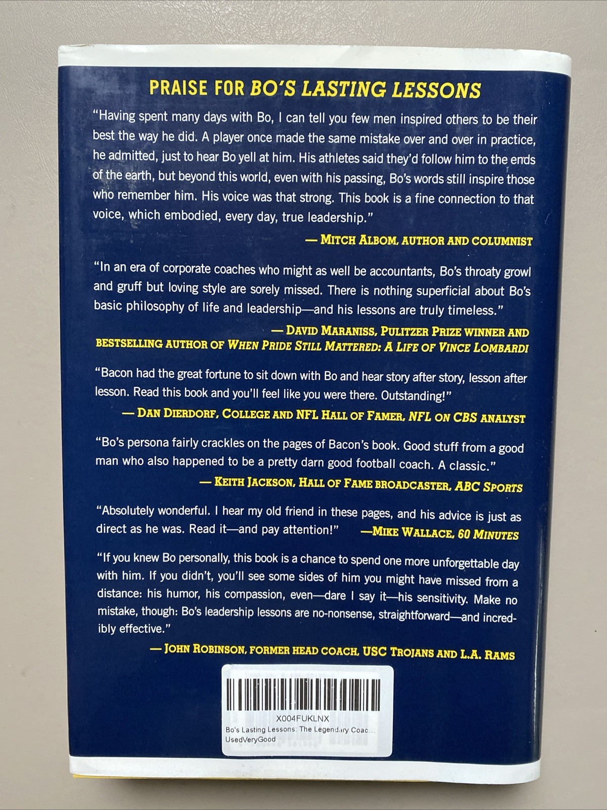Bo&rsquo;s Lasting Lessons By Bo Schembechler And John U Bacon SIGNED By John U Bacon