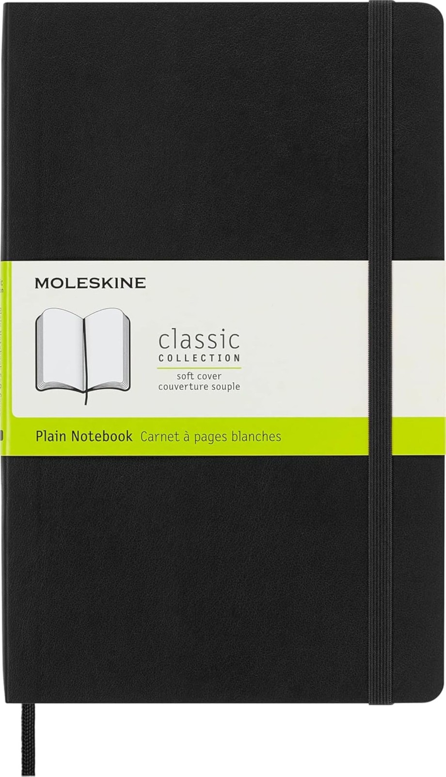Moleskine Classic Notebook, Soft Cover, Large (5&Prime; x 8.25&Prime;) Plain/Blank, Black…